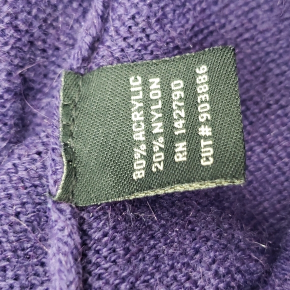 BCBGMAXAZRIA Royal Purple Ribbed Turtleneck Tunic Sweater - Picture 5 of 5